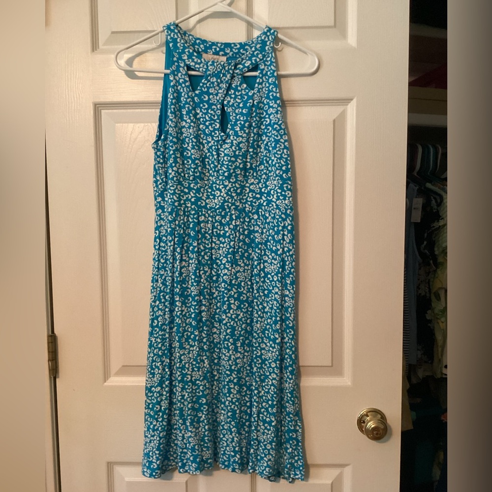 Loft high neck blue dress, XS